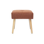 Miliboo tabouret bas en tissu effet velours textur� terre br�l�e et bois clair massif h46 cm guesta