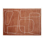 Miliboo tapis rectangulaire motif line art terracotta et blanc 160 x 230 cm tiana