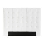 Miliboo t�te de lit capitonn�e blanc cass� 160 cm halciona