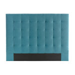 Miliboo t�te de lit capitonn�e en tissu bleu canard l160 cm halciona