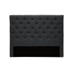Miliboo t�te de lit capitonn�e en tissu gris fonc� l140 cm enguerrand