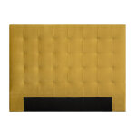 Miliboo tête de lit capitonnée en tissu velours jaune moutarde l160 cm halciona Miliboo tête de lit capitonnée en tissu velours jaune moutarde l160 cm halciona