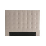 Miliboo t�te de lit capitonn�e en tissu velours taupe l160 cm halciona
