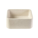 Miliboo vasque carr�e en pierre naturelle beige l30 cm feng