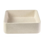 Miliboo vasque carr�e en pierre naturelle beige l40 cm feng