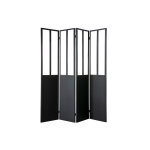 Miliboo verri�re atelier paravent industriel en m�tal noir et verre 4 vantaux l160 cm rack
