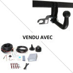Attelage honda cr - v y compris hybride (09 / 18 - 03 / 23) col de cygne + faisceau universel 7 broches ...
