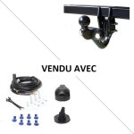 Attelage renault kangoo (02 / 08 - 04 / 13) standard + faisceau universel 7 broches