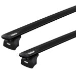 Barres de toit renault trafic ii avec toit rehauss (07 / 01 - 08 / 14) thule wingbar evo black alu