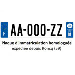 France attelage plaque d'immatriculation homologu�e en aluminium