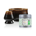 Coffret matcha tradition marron - bol, repose - fouet et th matcha 30g - kusmi tea