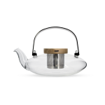Th�i�re verre sophia 50cl - ogo, filtre en inox, couvercle bois - th�i�re en verre 50cl avec filtre en ...