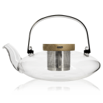 Th�i�re verre sophia 50cl - ogo, filtre en inox, couvercle bois - th�i�re en verre 50cl avec filtre en ...