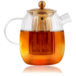 Th�i�re verre tulip 1l - vialli, avec filtre inox, tendance - th�i�re tulipe 1l - kusmi tea or