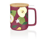 Tisanire 48cl avec filtre - tisanire en porcelaine avec filtre en acier inoxydable et couvercle en ...