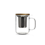 Tisani�re verre 45cl - ogo, gustave, mug � th� en verre borosilicate - tisani�re 45cl en verre avec couvercle ...