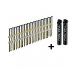 Novi - clous pack pointes 20� en bande 3. 1x90 mm spiral�es galva + gaz