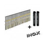 Novi - clous pack pointes en bande 20� / 21� 3. 1x50 mm annel�es inox t�te bomb�e + gaz