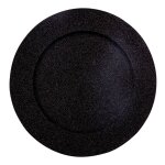 Assiette de prsentation ronde noire pailletes 33cm