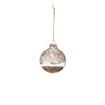 Boule de nol strass en verre bronze 6cm