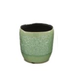 Cache pot alo� en c�ramique vert 10x10cm