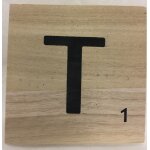 Prix fous lettre t scrabble en bois 10x10x0, 6cm