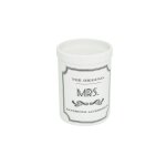 Gobelet � dents en c�ramique blanc � motif mrs