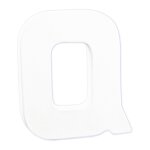 Lettre q papier mch blanc 12cm