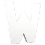Lettre w papier mch blanc 20cm