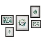 Lot de 5 cadres assortis aspect bois noirs