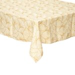 Nappe anti - tache imprime ocre 140x240cm ginkgo