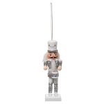 Suspension de nol casse noisette en bois argent 12cm