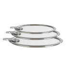 Lot de 3 couvercles plats 16 / 18 / 20 cm strate amovible cristel Lot de 3 couvercles plats 16 / 18 / 20 cm strate amovible cristel