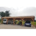 Abri deux pentes faitage décalé pour voiture champagne ardenne en bois cpbf Abri deux pentes faitage décalé pour voiture champagne ardenne en bois cpbf