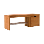 Banc  chaussures bois massif avec 1 cube de rangement cyriel