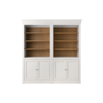 Biblioth�que bois massif 4 portes embellie