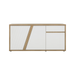 Buffet dcor bois et blanc 3 portes 1 tiroir gustave