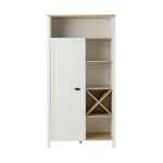 Buffet haut blanc et décor bois 1 porte pivoine Buffet haut blanc et décor bois 1 porte pivoine