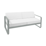 Canap 2 places bellevie blanc gris en aluminium fermob