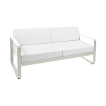 Canap 2 places bellevie blanc gris en aluminium fermob