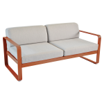 Canap 2 places bellevie gris flanelle en aluminium