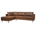 Canap d'angle microfibre aspect cuir vieilli pittsburgh