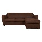 Canap d'angle microfibre aspect cuir vieilli owen