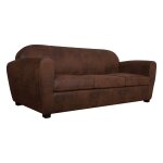 Canap microfibre aspect cuir vieilli owen