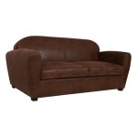 Canap microfibre aspect cuir vieilli owen