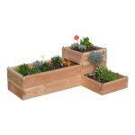 Carr� potager en bois 3 bacs et 3 niveaux 127cm, vivik