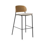 Chaise de bar tissu et bois pieds mtal sofia camif