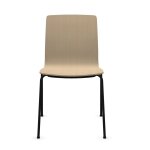 Chaise de bureau en bois, 4 pieds m�tal noir com k12h