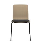 Chaise de bureau en bois avec assise capitonn�e, com k22h