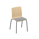 Chaise de bureau en bois avec assise capitonne, com k22h profim